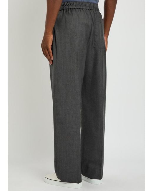 Officine Generale Gray Nilson Wool And Cashmere-Blend Trousers for men