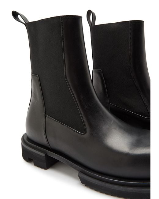 Rick Owens Black Gabe Leather Chelsea Boots for men