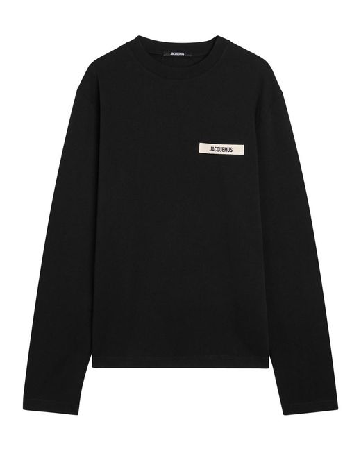Jacquemus Black Le T-Shirt Gros Grain Cotton T-Shirt for men
