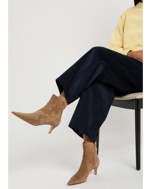 Gianvito Rossi Brown Levy 55 Suede Ankle Boots