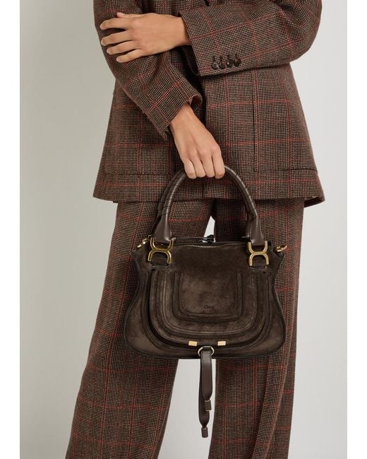 Chloé Brown Marcie Small Suede Shoulder Bag