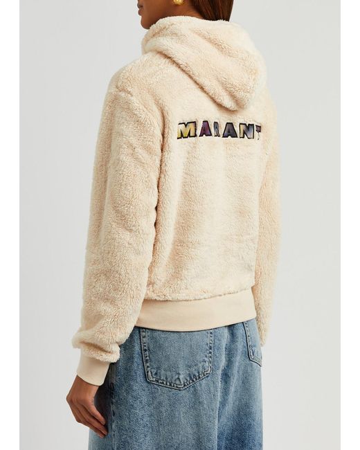 Isabel Marant Natural Maeva Hooded Faux Fur Sweatshirt