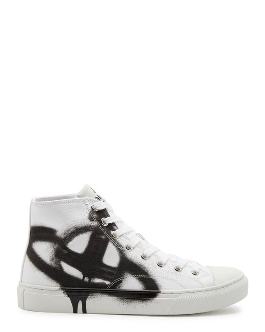 Vivienne Westwood White Orb-print Canvas High-top Sneakers