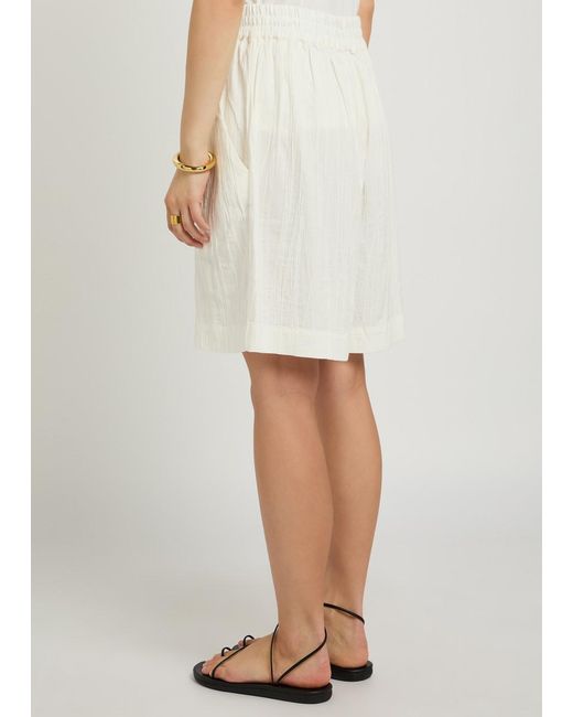 Delos White Lazarus Textured Woven Shorts