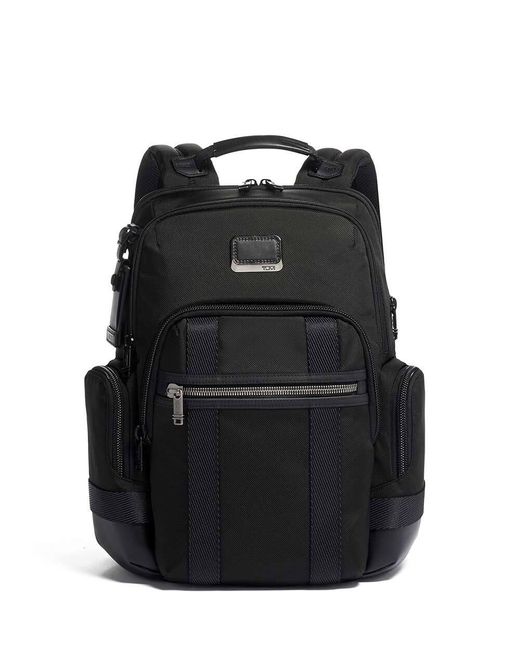 Tumi Black Alpha Nathan Expandable Backpack for men