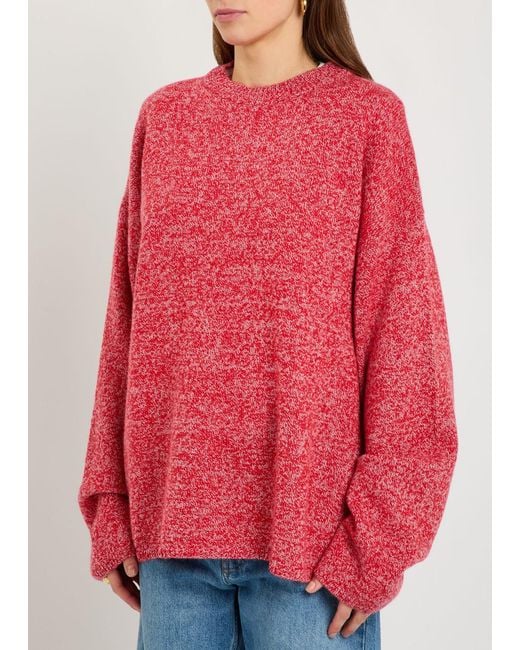 The Elder Statesman Red Dume Marl Melange Cashmere Jumper