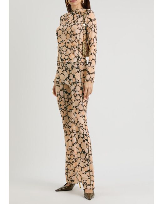 KNWLS Natural Halcyon Printed Stretch-Jersey Top