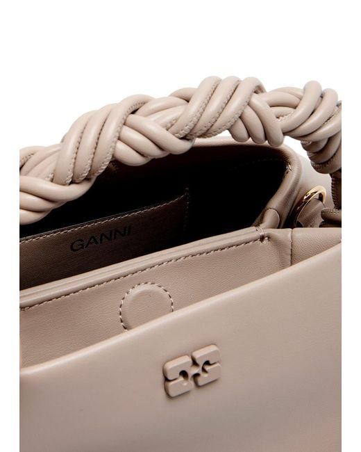 Ganni Metallic Bou Small Leather Top Handle Bag