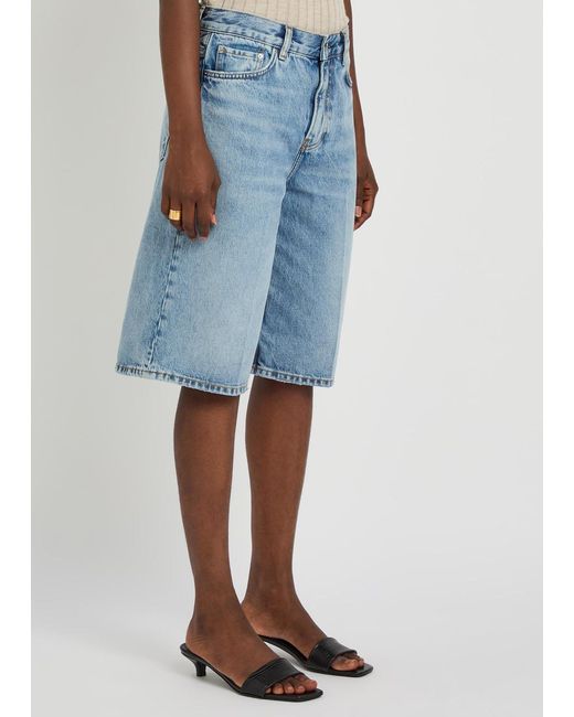 Totême Blue Longline Denim Board Shorts