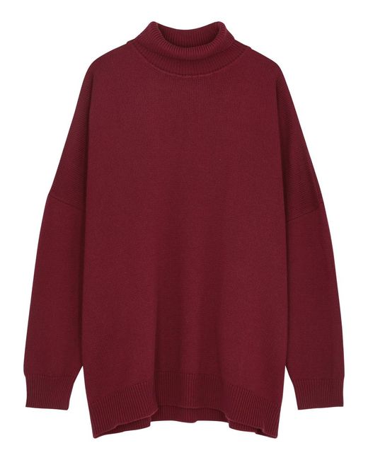 The Row Red Vinicius Roll-Neck Cashmere Jumper