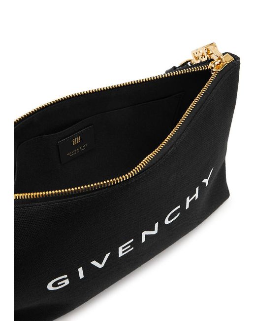 Givenchy Black Travel Logo Canvas Pouch