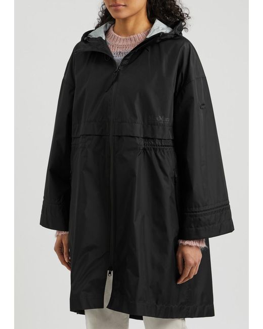 Max Mara Black Albata Hooded Shell Raincoat