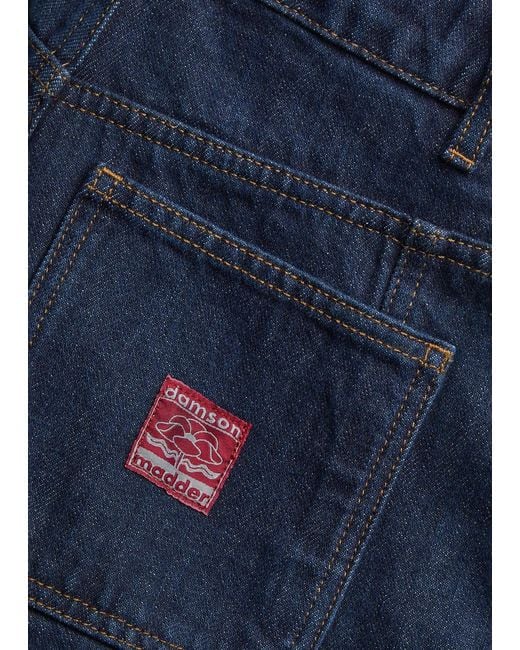 Damson Madder Blue Wylie Turn-Up Wide-Leg Jeans