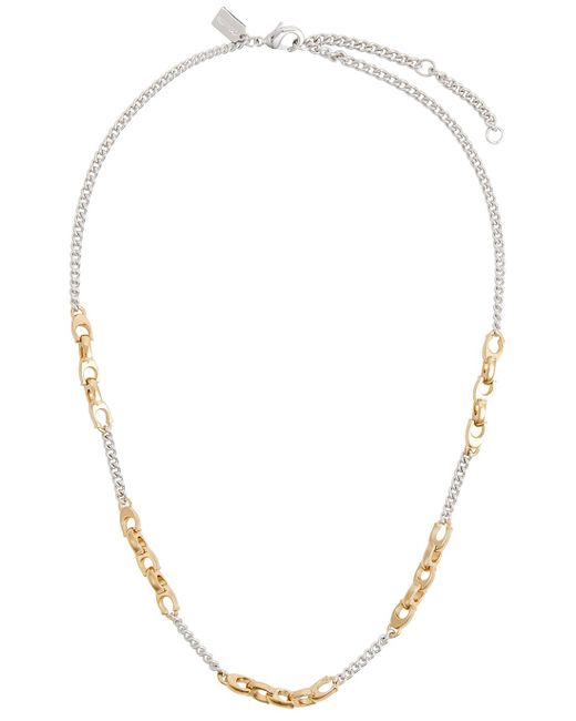 COACH Logo Chain Necklace in White Lyst
