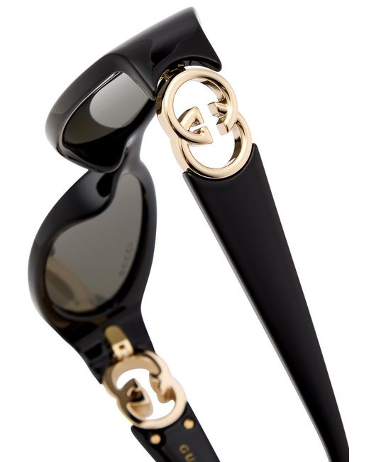 Gucci Black Oval-frame Sunglasses for men