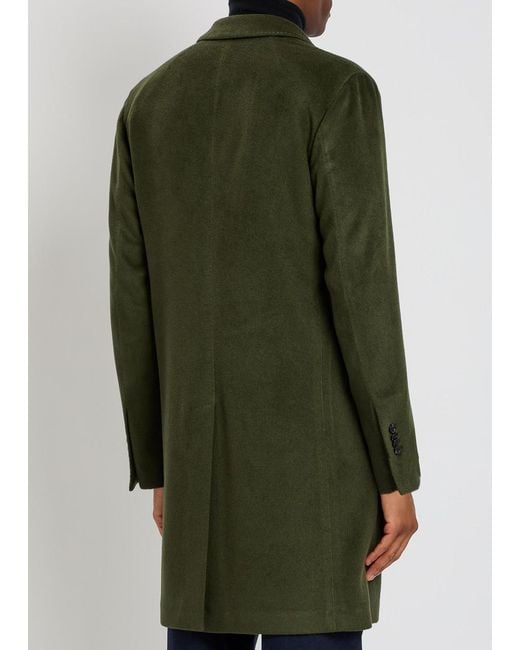 Boglioli Green Cashmere Long Coat for men
