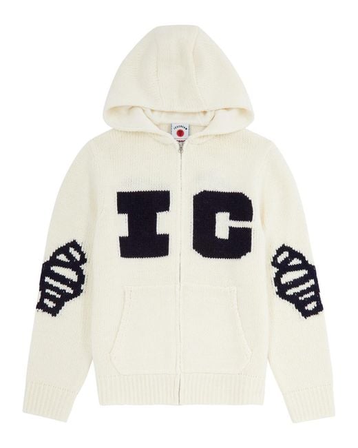 ICECREAM White Ice Running Dog Logo Knitted Jacket for men
