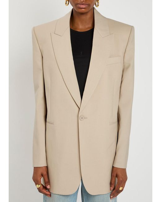 Saint Laurent Natural Wool Blazer Jacket
