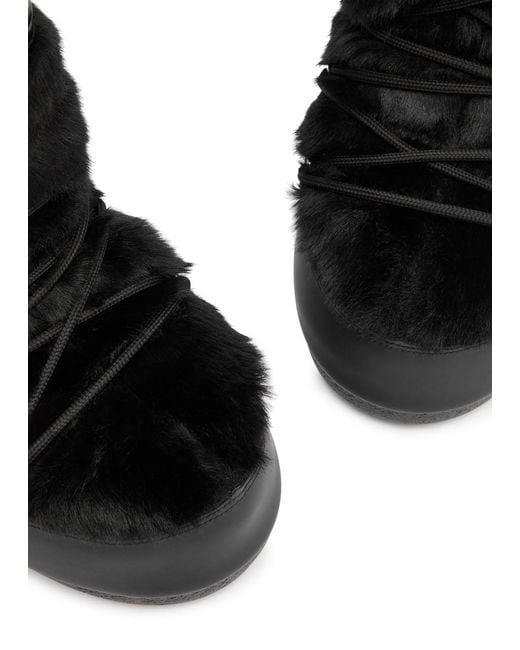 Moon Boot Black Icon Padded Faux Fur Mid-Calf Snow Boots