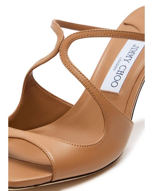 Jimmy Choo Brown Anise 75 Leather Sandals