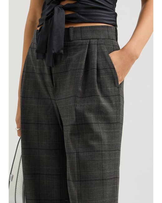 Coperni Black Checked Stretch-Wool Trousers