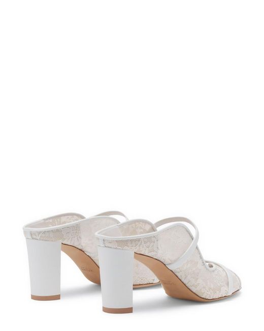 Malone Souliers White Lace Norah Heeled Sandals 70