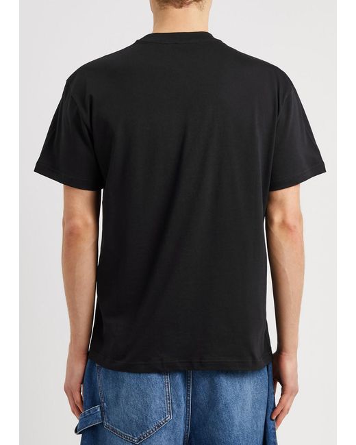 J.W. Anderson Black Logo-embroidered Cotton T-shirt for men