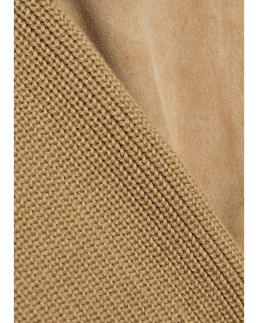 Boss Brown Knit Suede Jacket for men