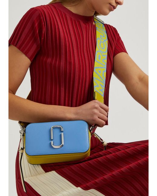 Marc Jacobs Blue The Snapshot Panelled Leather Cross-body Bag