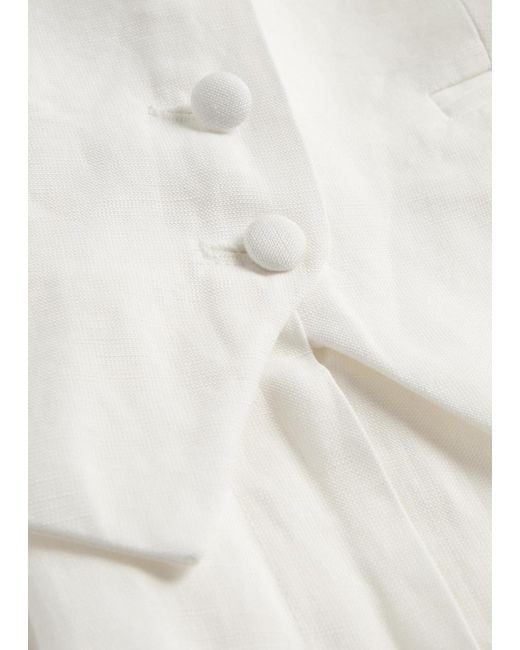 Ronny Kobo White Rex Tailored Woven Jumpsuit
