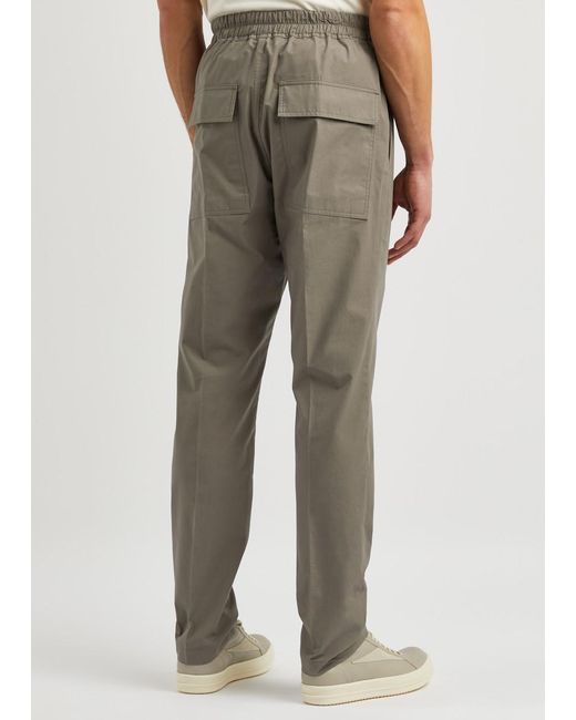 Rick Owens Gray Slim-leg Cotton-poplin Trousers for men