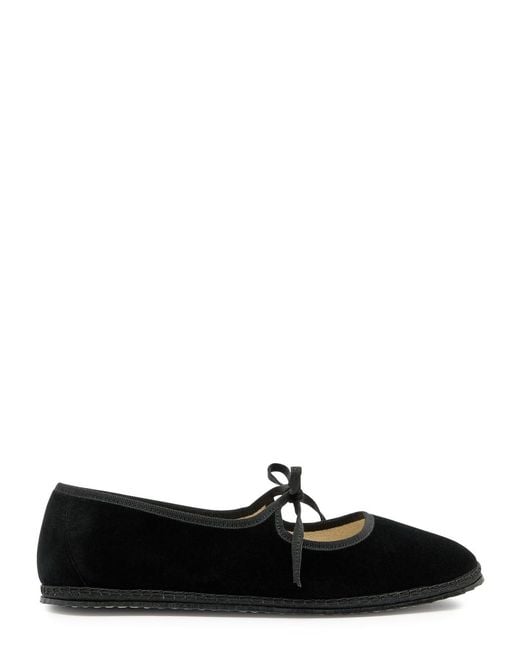 Vibi Venezia Black Brigitte Velvet Ballet Flats