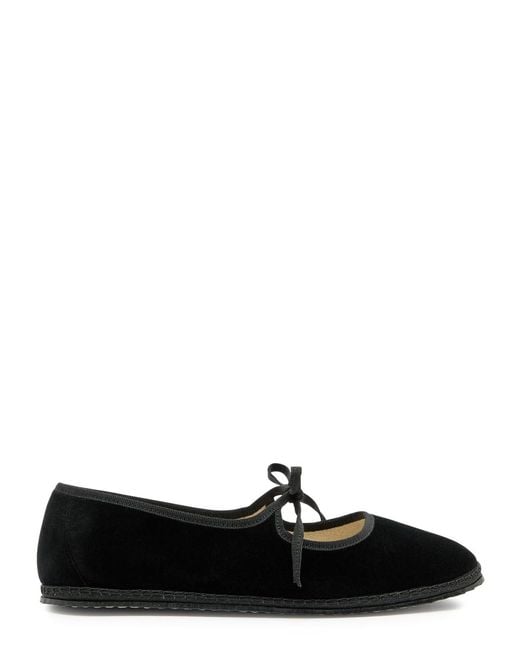Vibi Venezia Black Brigitte Velvet Ballet Flats