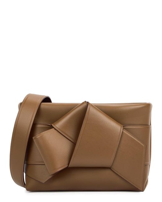 Acne Brown Musubi Knotted Leather Shoulder Bag
