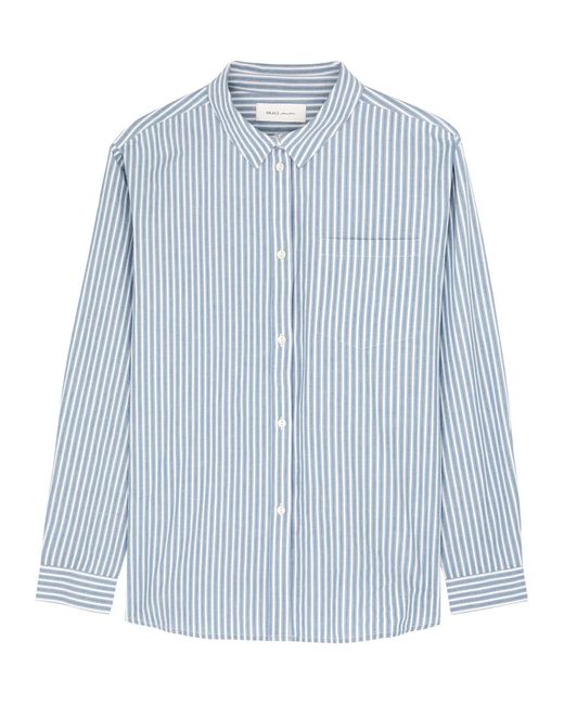 Skall Studio Blue May Striped Cotton-poplin Shirt