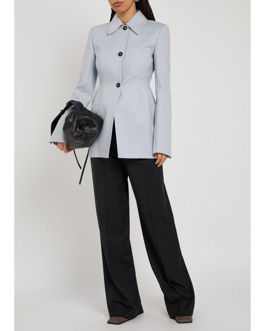 Sportmax Gray Fitted Cotton-Blend Jacket