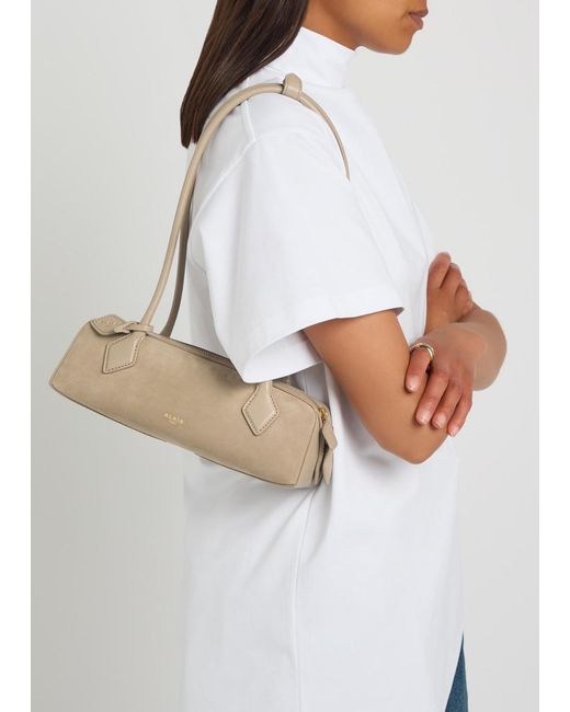 Alaïa Natural Le Teckle Small Leather And Suede Shoulder Bag