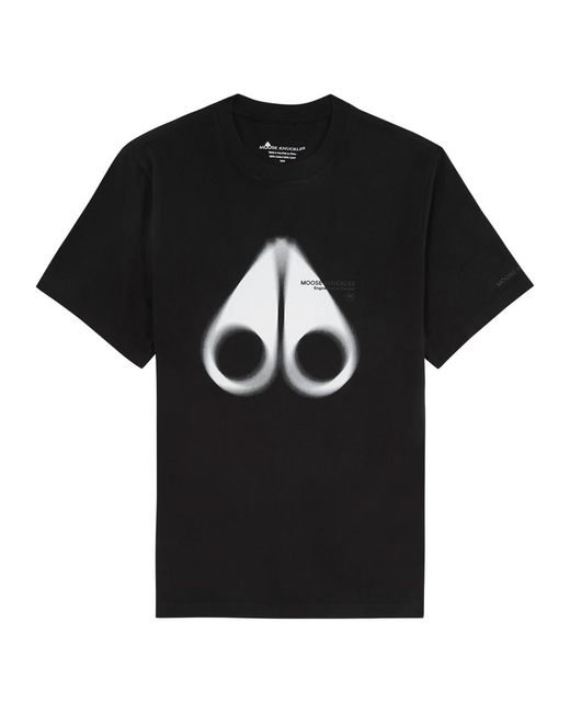 Moose Knuckles Black Maurice Logo-print Cotton T-shirt for men