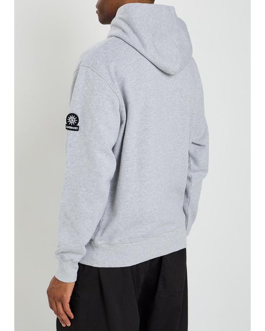Sandbanks Gray Logo-Appliquéd Hooded Cotton Sweatshirt for men