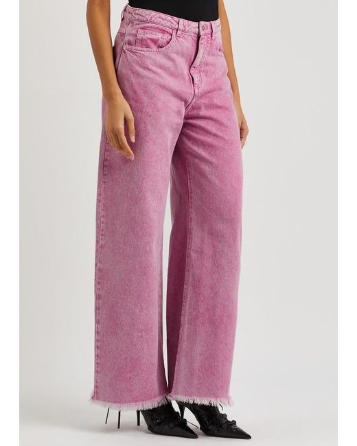 Marques'Almeida Pink Overdyed Wide-leg Jeans