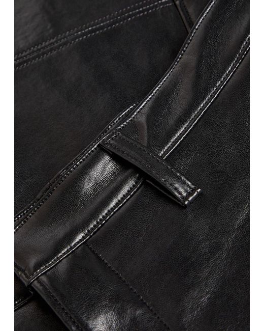 Citizens of Humanity Black Cassia Leather Midi Skirt
