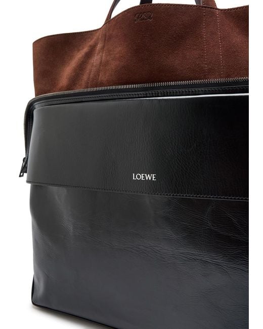 Loewe Black Switch Large Suede And Leather Tote for men