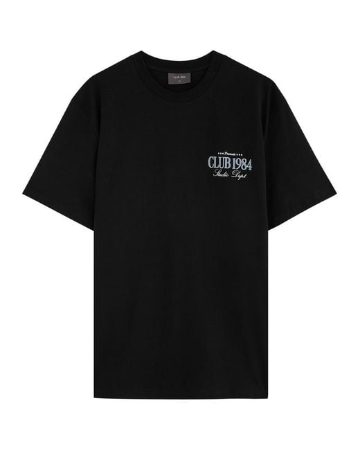 Club 1984 Black La Auto Printed Cotton T-Shirt for men