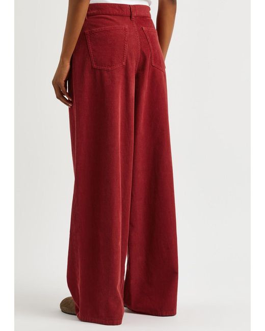 The Row Red Chan Wide-Leg Corduroy Trousers