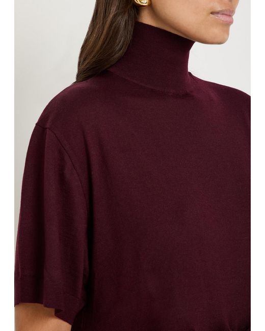 Alaïa Purple Peplum Wool Top