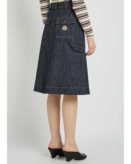 Moncler Black Belted Stretch- Midi Skirt
