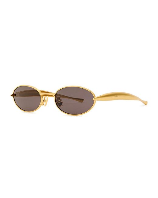 Bottega Veneta Metallic Oval-Frame Sunglasses