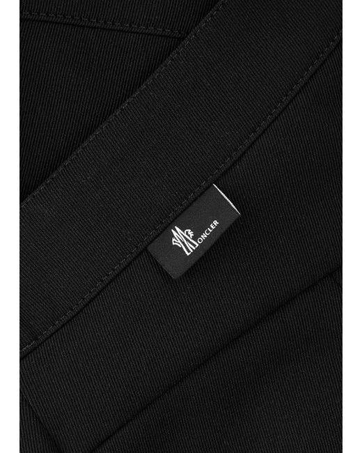 Moncler Black Stirrup Twill Trousers, Trousers, , Close Fit