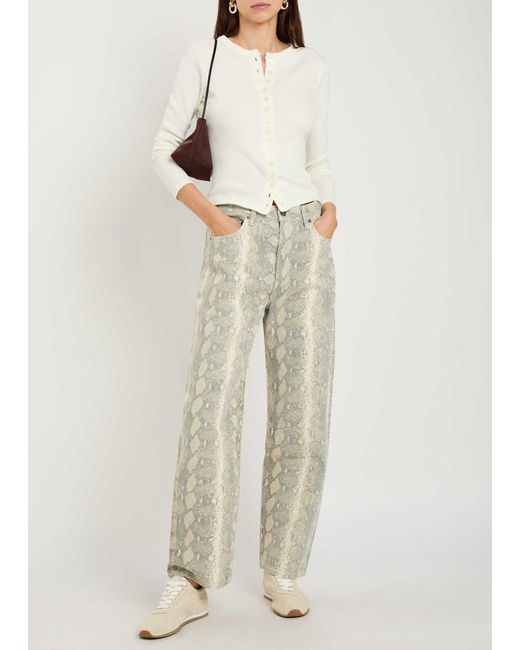 Citizens of Humanity Natural Miro Python-Print Barrel-Leg Jeans