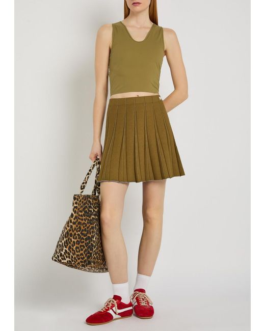 Spense Green Cosmic Form Cropped Tank Top